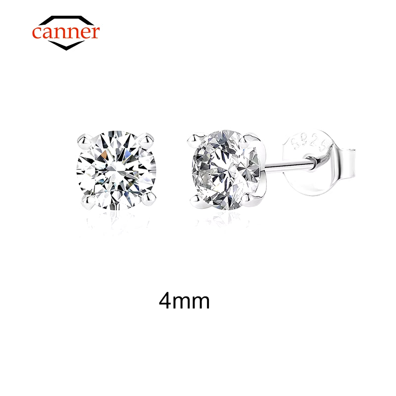 0.5-1.2 Carat D Color Moissanite Ear Stud Earrings for Women 925 Sterling Silver Sparkling Piercing Earring Fine Jewelry