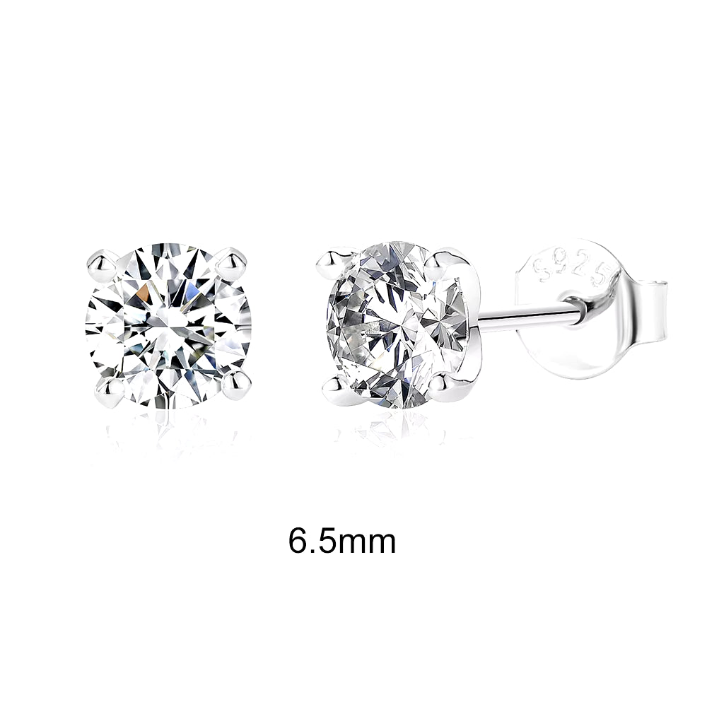 0.5-1.2 Carat D Color Moissanite Ear Stud Earrings for Women 925 Sterling Silver Sparkling Piercing Earring Fine Jewelry